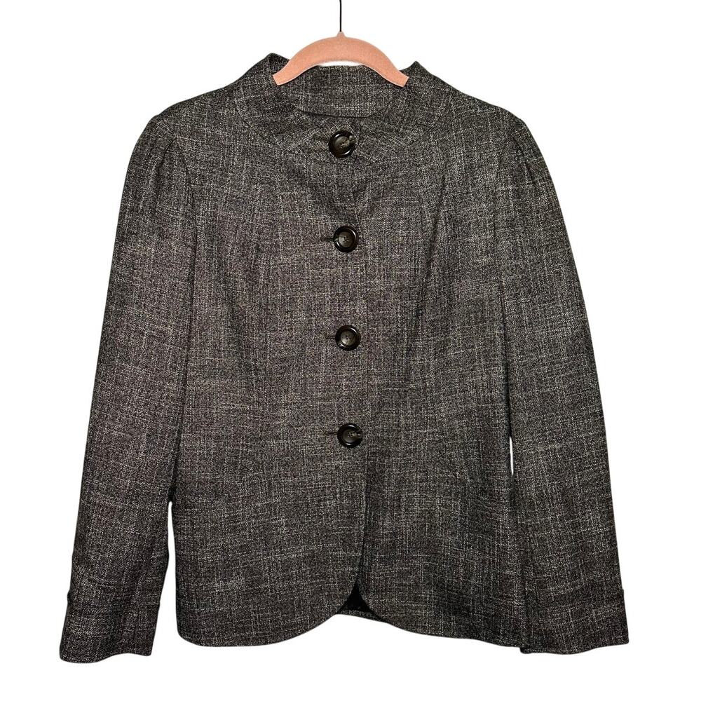 Lafayette 148 New York Wool Blend Tweed Pattern Evening Jacket Women's 8